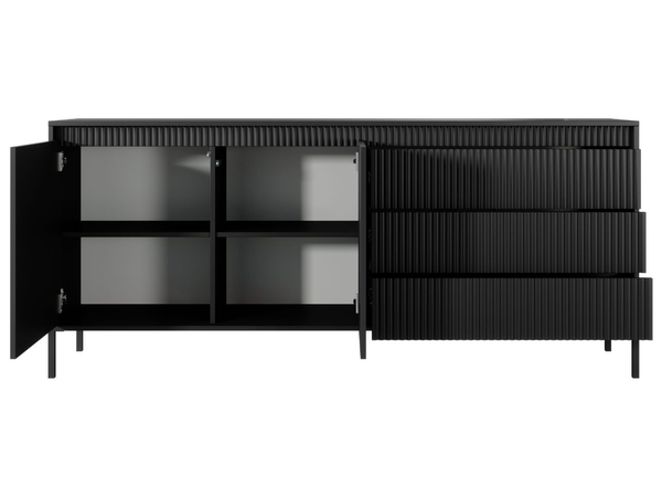 Kommode mit Türen und Schubladen 187 cm Sorano Schwarz