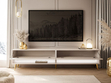 TV-Schrank für das Wohnzimmer 180 cm mit goldenen Beinen und LED-Beleuchtung Aurelie Kaschmir Hochglanz