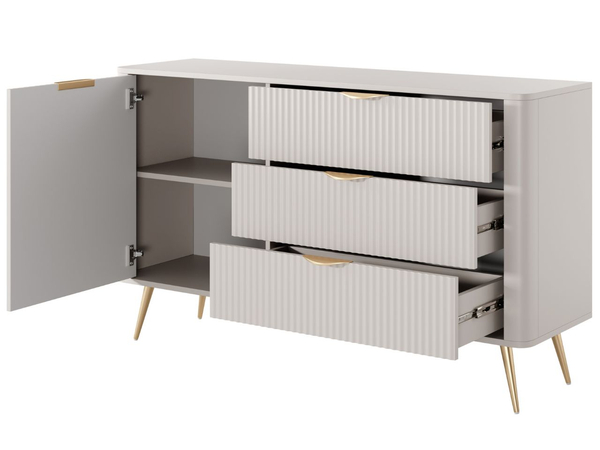 Kommode mit Türe und Schubladen Latina Beige