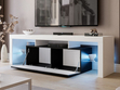 TV-Lowboard mit Türen und Aufsatz 150 cm Nodoo Weiß Hochglanz 