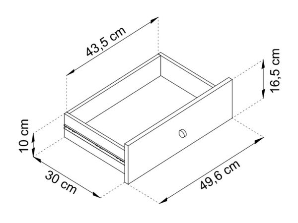 TV-Lowboard mit Schubladen und Türen mit Schwarz Metallbeinen Amor Marineblau