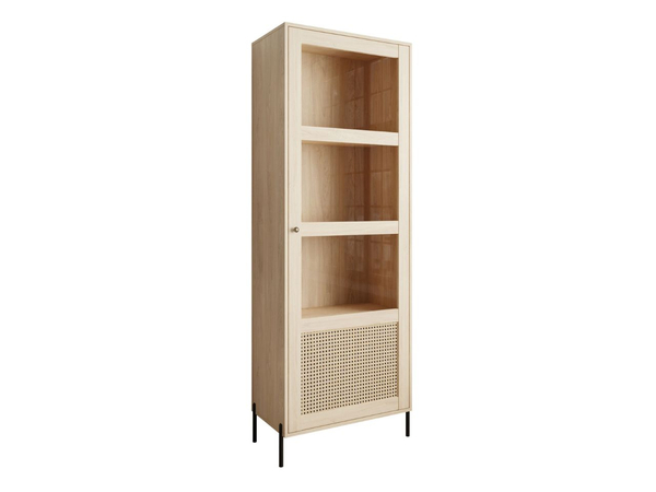 Standvitrine im Boho-Stil schmale Bellance Eiche Puccini