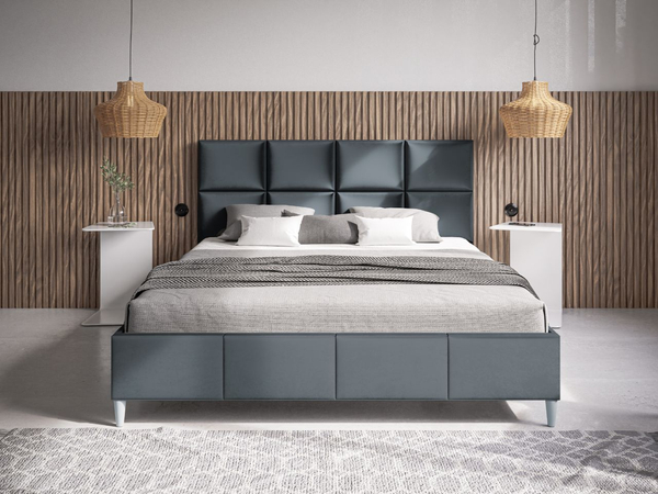 Polsterbett mit Lattenrost 120x200 Luxe Dunkelgrau