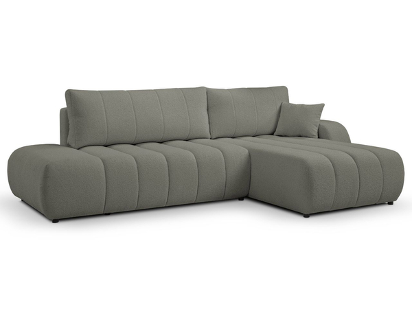 Ecksofa mit Schlaffunktion und Bettkasten Rechts Adoro Grau