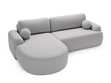 Ecksofa L-Form Links mit Schlaffunktion und Bettkasten Aurio Grau