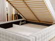 Polsterbett mit Bettkasten und Lattenrost 140x200 Barbados Creme
