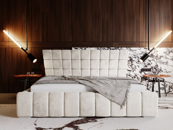 Polsterbett mit Bettkasten und Lattenrost 160x200 Paris Beige