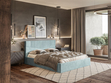 Polsterbett mit Bettkasten und Lattenrost 180x200 Lido Hellblau