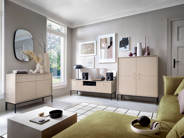 Türkommode mit Schwarz Metallbeinen Amor Beige