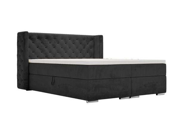 Boxspringbett mit Bettkasten 120x200 Lion Schwarz