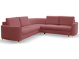 Ecksofa L-Form Links mit Schlaffunktion und Bettkasten Limon Rot