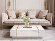 Wohnzimmer-Set im Glamour-Stil Lunelie Weiß Hochglanz