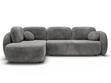 Ecksofa mit Schlaffunktion und Bettkasten Links Carino Grau