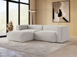 Ecksofa L-Form Links Moderne Cord Ecksofa Landi Hellbeige