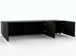 Set mit zwei TV-Lowboard mit Türen 150 cm Kioto Schwarz matt