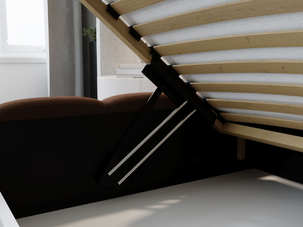 Polsterbett mit Bettkasten und Lattenrost 120x200 Modo Braun