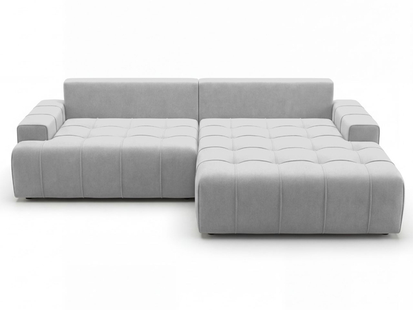 Ecksofa L-Form mit Schlaffunktion und Bettkasten Tulio Rechts Grau