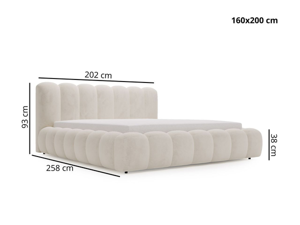 Polsterbett mit Bettkasten und Lattenrost 160x200 Averia Schwarz