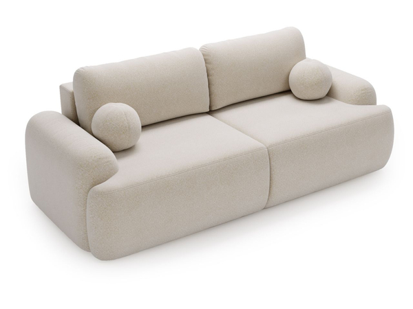 Sofa mit Schlaffunktion und Bettkasten Aurio Weiß