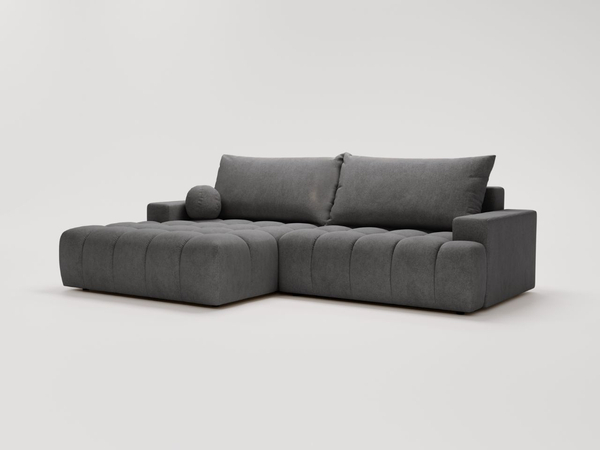 Ecksofa L-Form mit Schlaffunktion und Bettkasten Havi Links Graphit