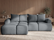 Ecksofa L-Form Links mit Schlaffunktion und Bettkasten Bonno Dunkelgrau