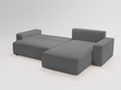 Ecksofa L-Form Rechts mit Schlaffunktion und Bettkasten Tazones Dunkelgrau
