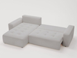 Ecksofa L-Form Links mit Schlaffunktion und Bettkasten Portland Hellgrau