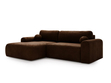 Ecksofa L-Form mit Schlaffunktion und Bettkasten Savana Links Braun