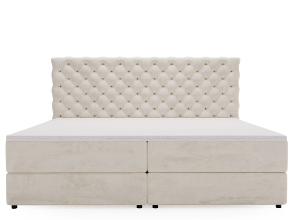 Boxspringbett mit Bettkasten 200x200 Bergamo Beige