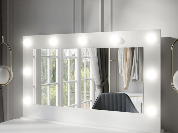 Spiegel mit LED-Beleuchtung für das Schlafzimmer Melo Weiß