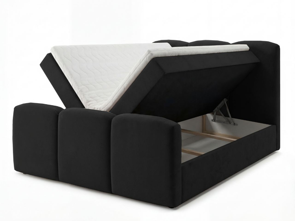 Boxspringbett mit Bettkasten 120x200 Campi Schwarz