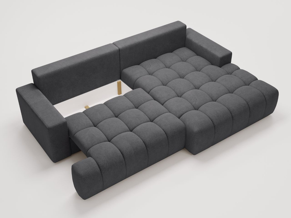 Ecksofa L-Form mit Schlaffunktion und Bettkasten Havi Rechts Graphit