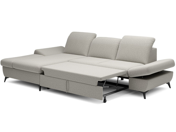Ecksofa L-Form Links mit Schlaffunktion und Bettkasten Hannover Beige