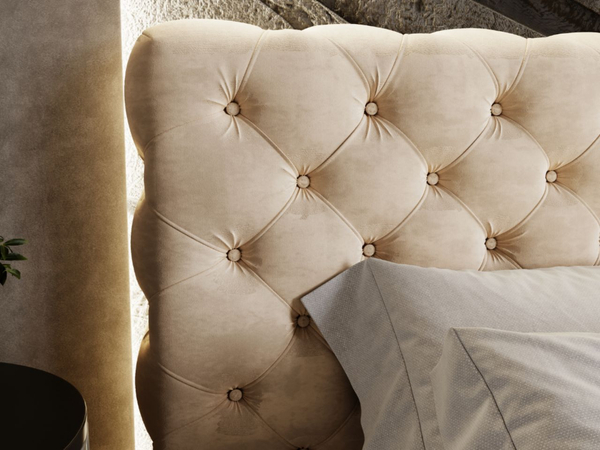 Polsterbett mit Bettkasten und Lattenrost 180x200 Apollo Beige