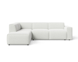 Ecksofa L-Form Links Eluno Bouclé-Stoff Weiß 