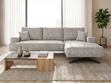 Ecksofa L-Form auf Metallbeinen Leto Rechts Grau