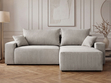 Ecksofa L-Form mit Schlaffunktion und Bettkasten Nivo Grau