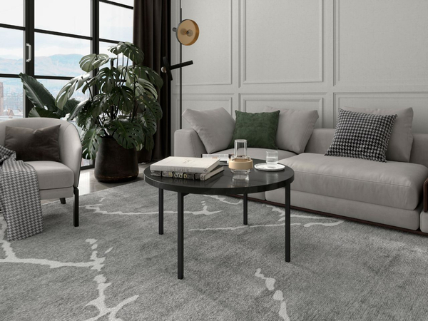 Runder Couchtisch Sevilla Schwarz Glanz