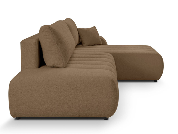 Ecksofa mit Schlaffunktion und Bettkasten Rechts Adoro Braun