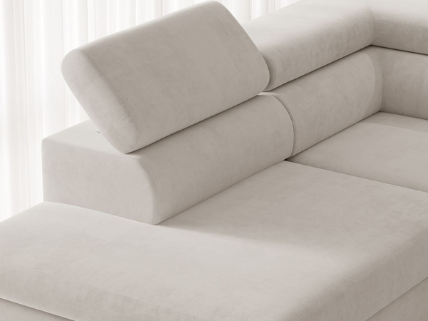 Wohnlandschaft mit Schlaffunktion und Bettkasten Argon Hellbeige
