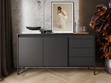 Kommode mit Türen und Schubladen 153 cm Sorano Schwarz