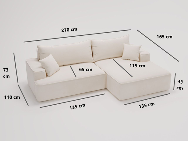 Ecksofa L-Form Rechts mit Schlaffunktion und Bettkasten California Dunkelgrau