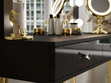 Schminktisch glamour mit Schubladen, Spiegel und LED-Beleuchtung Olivine Schwarz Hochglanz