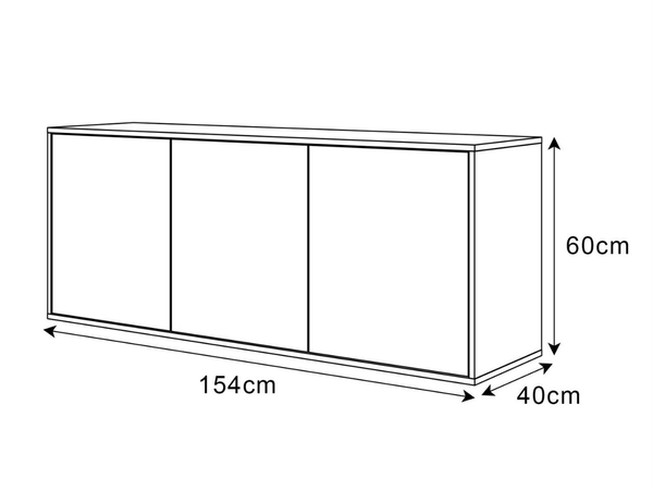 Dreitürige Wandkommode 154 cm im Glamour-Stil – Vivance, Weiß Hochglanz