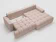 Ecksofa L-Form mit Schlaffunktion und Bettkasten Havi Rechts Beige