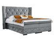 Boxspringbett mit Bettkasten 200x200 Neria Lux Hellgrau