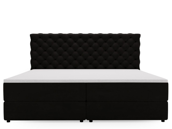 Boxspringbett mit Bettkasten 140x200 Bergamo Schwarz
