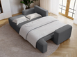 Ecksofa L-Form Links mit Schlaffunktion und Bettkasten California Grau