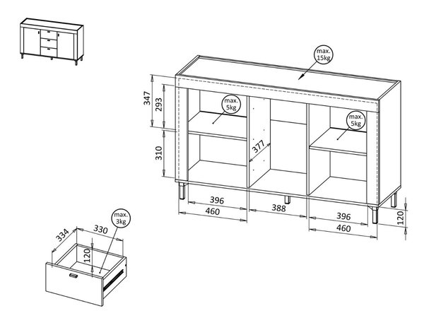 Set für Wohnzimmer Messina Kaschmir