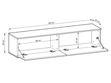 TV-Lowboard Hänge mit Türen 135 cm Diolo Schwarz mit geriffelter Vorderseite